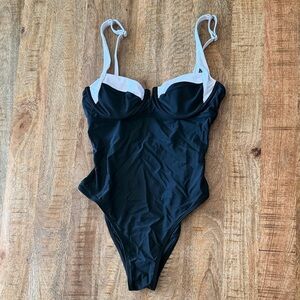 Black and White One-Piece Swimsuit